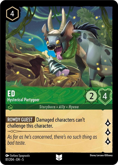 Ed - Hysterical Partygoer - Shimmering Skies Disney Lorcana trading card