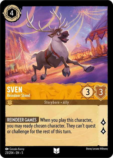 Sven - Reindeer Steed - Shimmering Skies Disney Lorcana trading card