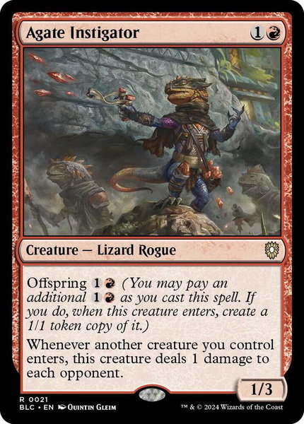 Agate Instigator trading card from Commander: Bloomburrow Agate Instigator - Commander: Bloomburrow Magic: The Gathering trading card