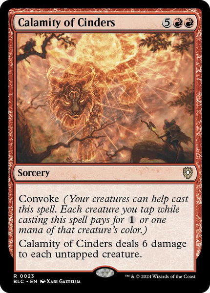 Calamity of Cinders trading card from Commander: Bloomburrow Calamity of Cinders - Commander: Bloomburrow Magic: The Gathering trading card