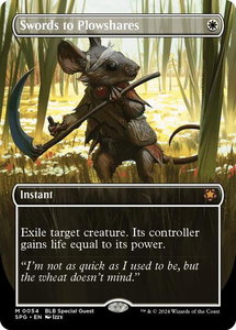 Swords to Plowshares (Borderless) - Special Guests (SPG) #54 - Mythic Rare Magic: The Gathering Trading Card
