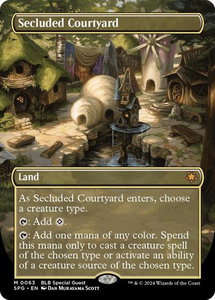 Secluded Courtyard (Borderless) - Special Guests (SPG) #63 - Mythic Rare Magic: The Gathering Trading Card