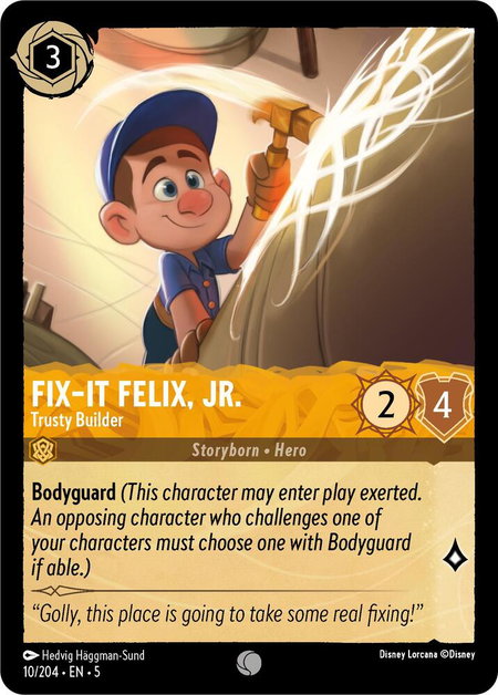 Fix-It Felix, Jr. - Trusty Builder - Shimmering Skies Disney Lorcana trading card