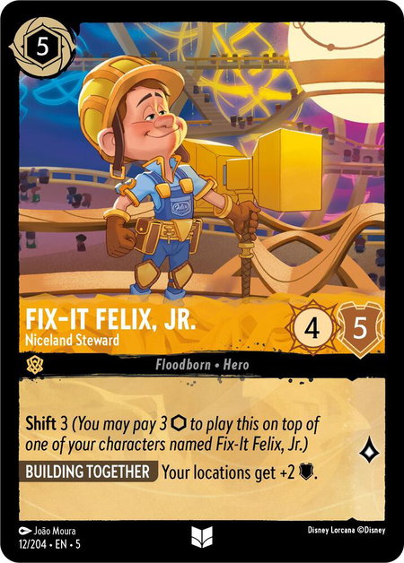Fix-It Felix, Jr. - Niceland Steward - Shimmering Skies Disney Lorcana trading card