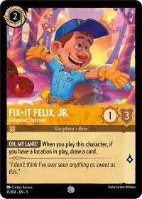 Fix-It Felix, Jr. - Delighted Sightseer - Shimmering Skies (5) #17/204 - Common Disney Lorcana Trading Card