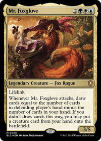 Mr. Foxglove - Commander: Bloomburrow (BLC) #6 - Mythic Magic: The Gathering Trading Card