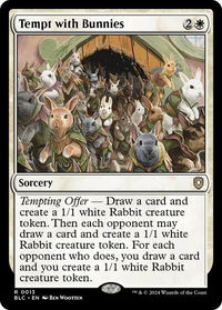 Tempt with Bunnies - Commander: Bloomburrow (BLC) #13 - Rare Magic: The Gathering Trading Card