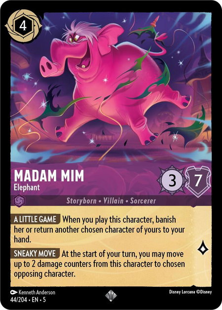 Madam Mim - Elephant - Shimmering Skies Disney Lorcana trading card