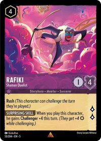 Rafiki - Shaman Duelist - Shimmering Skies (5) #55/204 - Rare Disney Lorcana Trading Card