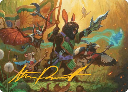 Valley Questcaller Art Card (Gold-Stamped Signature) trading card from Art Series: Bloomburrow Valley Questcaller Art Card (Gold-Stamped Signature) - Art Series: Bloomburrow Magic: The Gathering trading card