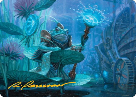 Dour Port-Mage Art Card (Gold-Stamped Signature) trading card from Art Series: Bloomburrow Dour Port-Mage Art Card (Gold-Stamped Signature) - Art Series: Bloomburrow Magic: The Gathering trading card