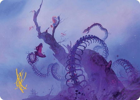 Coiling Rebirth Art Card (Gold-Stamped Signature) - Art Series: Bloomburrow Magic: The Gathering trading card