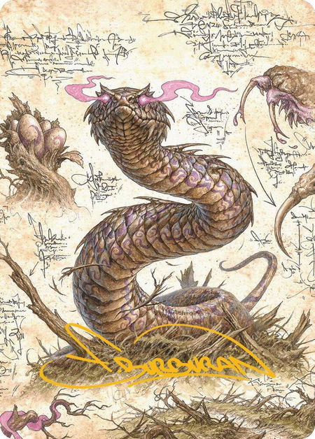 Rottenmouth Viper Art Card (Gold-Stamped Signature) - Art Series: Bloomburrow Magic: The Gathering trading card