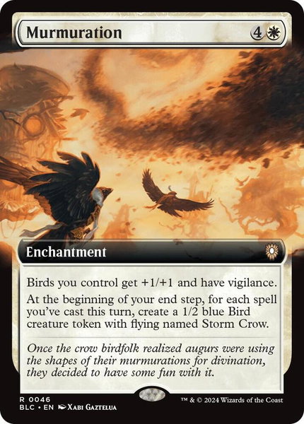 Murmuration (Extended Art) trading card from Commander: Bloomburrow Murmuration (Extended Art) - Commander: Bloomburrow Magic: The Gathering trading card