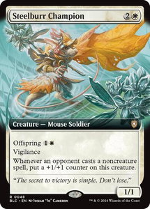 Steelburr Champion (Extended Art) - Commander: Bloomburrow (BLC) #48 - Rare Magic: The Gathering Trading Card