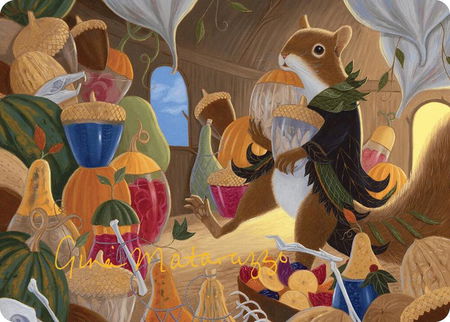 Stocking the Pantry Art Card (Gold-Stamped Signature) trading card from Art Series: Bloomburrow Stocking the Pantry Art Card (Gold-Stamped Signature) - Art Series: Bloomburrow Magic: The Gathering trading card