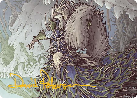 Camellia, the Seedmiser Art Card (Gold-Stamped Signature) - Art Series: Bloomburrow Magic: The Gathering trading card