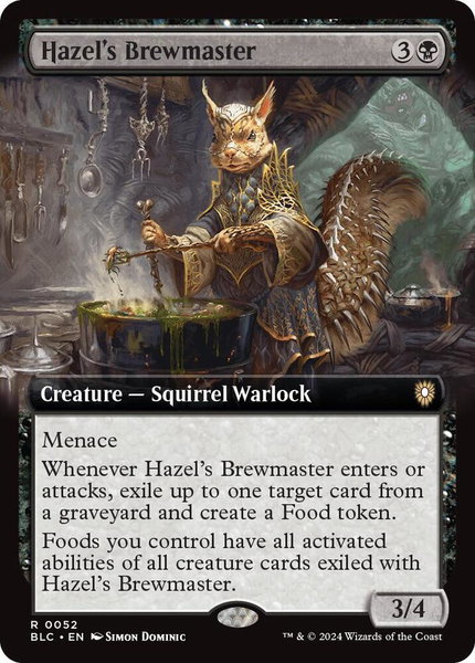 Hazel's Brewmaster (Extended Art) trading card from Commander: Bloomburrow Hazel's Brewmaster (Extended Art) - Commander: Bloomburrow Magic: The Gathering trading card