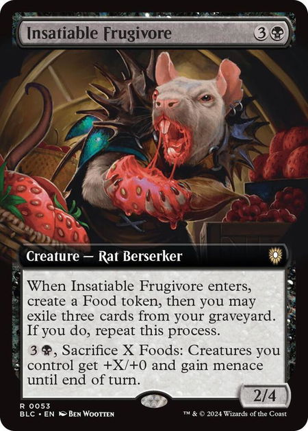Insatiable Frugivore (Extended Art) - Commander: Bloomburrow Magic: The Gathering trading card