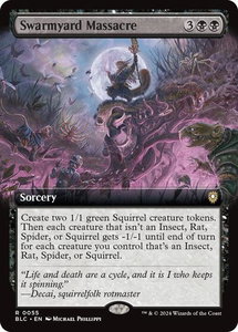Swarmyard Massacre (Extended Art) - Commander: Bloomburrow (BLC) #55 - Rare Magic: The Gathering Trading Card
