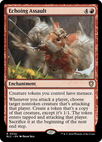 Echoing Assault trading card from Commander: Bloomburrow Echoing Assault - Commander: Bloomburrow Magic: The Gathering trading card