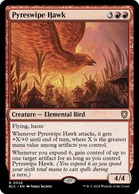Pyreswipe Hawk - Commander: Bloomburrow Magic: The Gathering trading card
