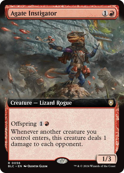 Agate Instigator (Extended Art) trading card from Commander: Bloomburrow Agate Instigator (Extended Art) - Commander: Bloomburrow Magic: The Gathering trading card