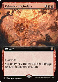 Calamity of Cinders (Extended Art) - Commander: Bloomburrow (BLC) #57 - Rare Magic: The Gathering Trading Card
