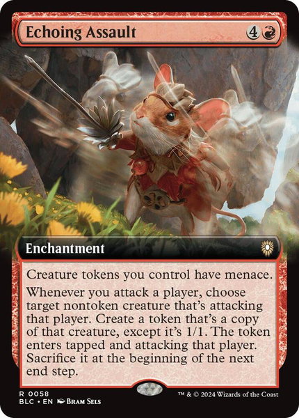 Echoing Assault (Extended Art) trading card from Commander: Bloomburrow Echoing Assault (Extended Art) - Commander: Bloomburrow Magic: The Gathering trading card