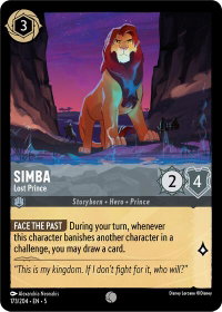 Simba - Lost Prince - Shimmering Skies (5) #173/204 - Common Disney Lorcana Trading Card