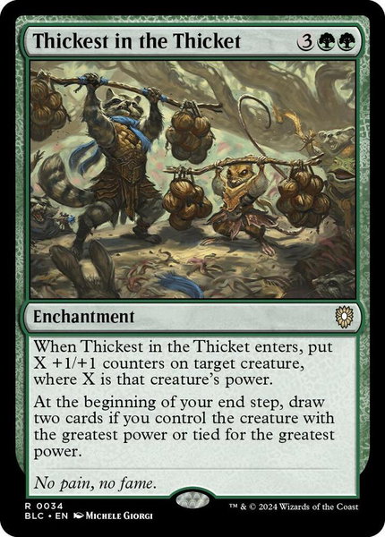 Thickest in the Thicket trading card from Commander: Bloomburrow Thickest in the Thicket - Commander: Bloomburrow Magic: The Gathering trading card