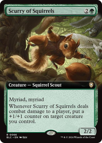 Scurry of Squirrels (Extended Art) trading card from Commander: Bloomburrow Scurry of Squirrels (Extended Art) - Commander: Bloomburrow Magic: The Gathering trading card