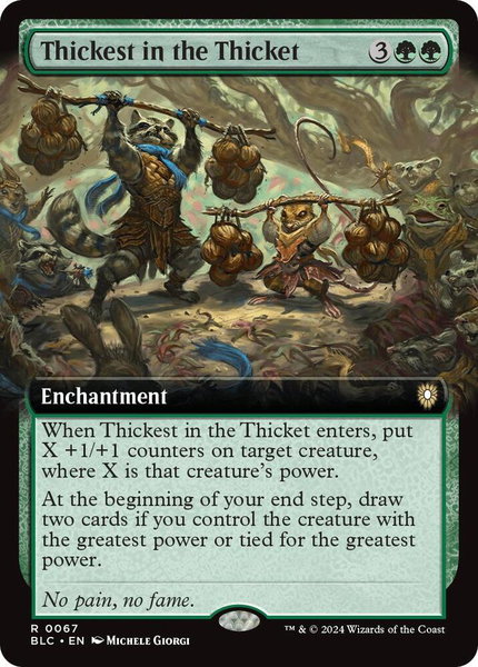 Thickest in the Thicket (Extended Art) trading card from Commander: Bloomburrow Thickest in the Thicket (Extended Art) - Commander: Bloomburrow Magic: The Gathering trading card