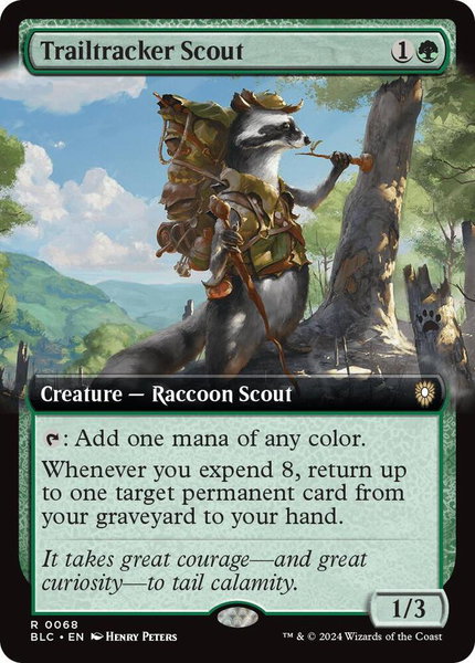 Trailtracker Scout (Extended Art) trading card from Commander: Bloomburrow Trailtracker Scout (Extended Art) - Commander: Bloomburrow Magic: The Gathering trading card