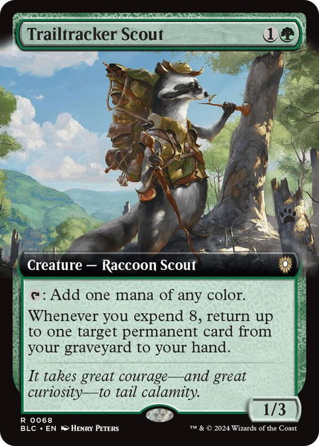 Trailtracker Scout (Extended Art) - Commander: Bloomburrow Magic: The Gathering trading card