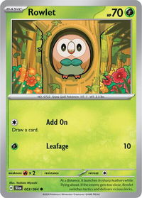 Rowlet - SV: Shrouded Fable (SFA) #003/064 - Common Pokémon Trading Card