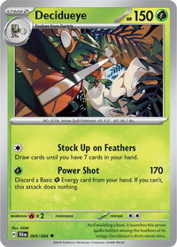 Decidueye - SV: Shrouded Fable (SFA) #005/064 - Uncommon Pokémon Trading Card