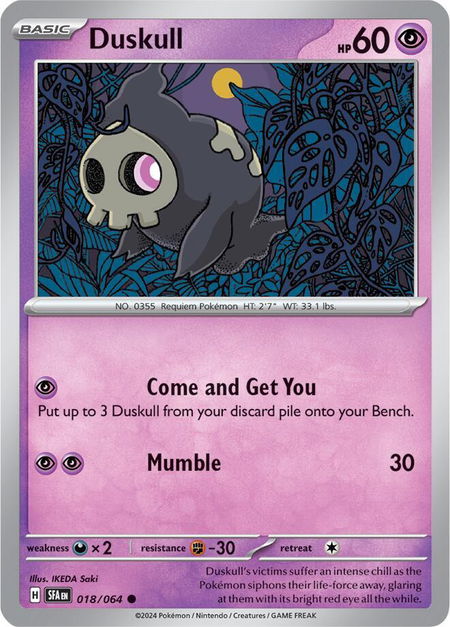 Duskull - 018/064 - SV: Shrouded Fable Pokémon trading card