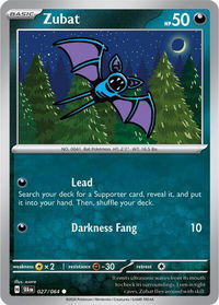 Zubat - SV: Shrouded Fable (SFA) #027/064 - Common Pokémon Trading Card