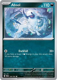 Absol - SV: Shrouded Fable (SFA) #030/064 - Common Pokémon Trading Card