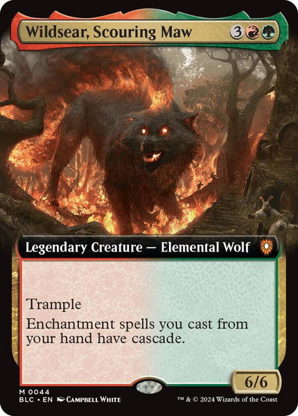 Wildsear, Scouring Maw (Extended Art) trading card from Commander: Bloomburrow Wildsear, Scouring Maw (Extended Art) - Commander: Bloomburrow Magic: The Gathering trading card