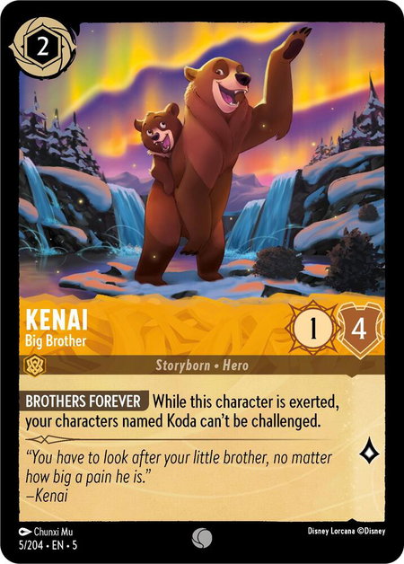 Kenai - Big Brother - Shimmering Skies Disney Lorcana trading card