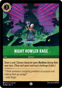 Night Howler Rage - Shimmering Skies (5) #95/204 - Common Disney Lorcana Trading Card