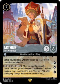 Arthur - King Victorious - Shimmering Skies (5) #194/204 - Legendary Disney Lorcana Trading Card