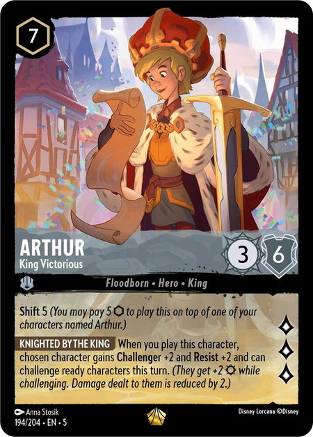 Arthur - King Victorious - Shimmering Skies Disney Lorcana trading card