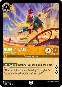 Alan-A-Dale - Rockin' Rooster - Shimmering Skies (5) #20/204 - Uncommon Disney Lorcana Trading Card