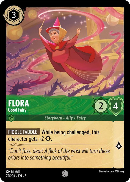Flora - Good Fairy - Shimmering Skies Disney Lorcana trading card