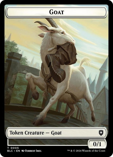 Goat // Wolf (0032) Double-Sided Token trading card from Commander: Bloomburrow Goat // Wolf (0032) Double-Sided Token - Commander: Bloomburrow Magic: The Gathering trading card