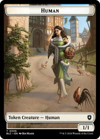 Human // Soldier Double-Sided Token - Commander: Bloomburrow (BLC) #6 // 8 - Token Magic: The Gathering Trading Card