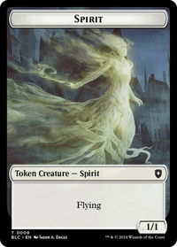 Spirit // Faerie Double-Sided Token - Commander: Bloomburrow (BLC) #9 // 12 - Token Magic: The Gathering Trading Card